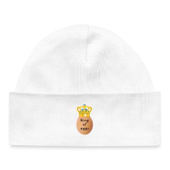 King of Eggs Crown - Baby Organic Beanie - white - Front
