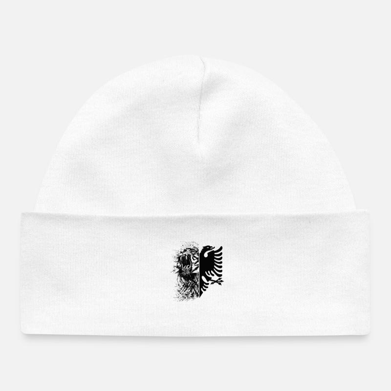 Drapeau de l’Albanie « Aigle albanais » - Bonnet bébé bio - blanc