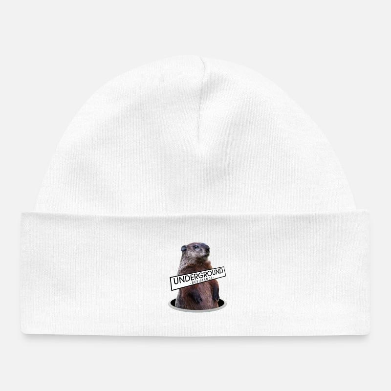 Marmotte résistante au sol - design - Bonnet bébé bio - blanc