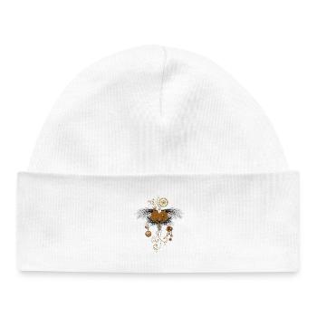 Stunning steampunk heart with wings. - Baby Organic Beanie - white - Front