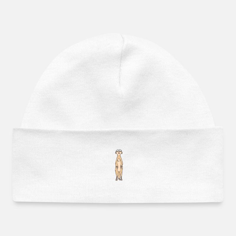 suricates - Bonnet bébé bio - blanc