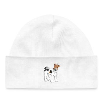 Foxterrier - Fox Terrier - Hund - Baby Organic Mütze - Weiß - Vorne