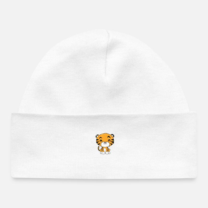 tigre - Bonnet bébé bio - blanc