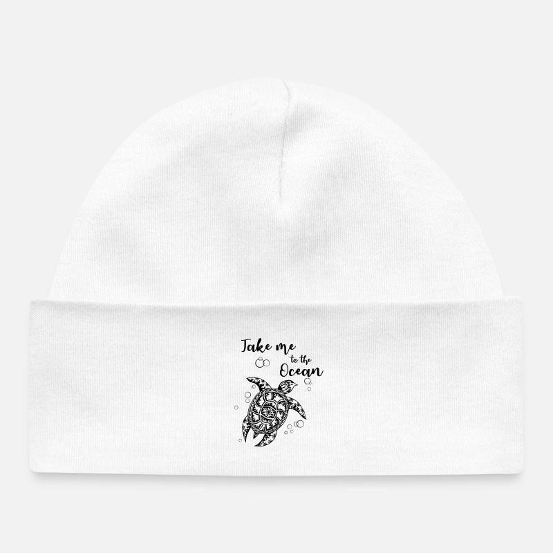 Take me to the Ocean - Bonnet bébé bio - blanc