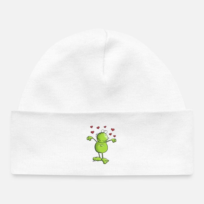 Grenouille Dans L'amour - Bonnet bébé bio - blanc
