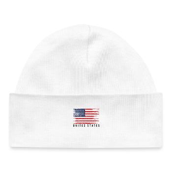 American Flag Distress - Baby Organic Beanie - white - Front
