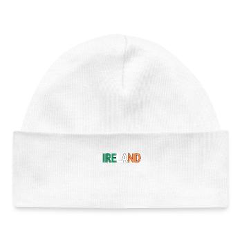 Ireland Color Block Typography - Baby Organic Beanie - white - Front