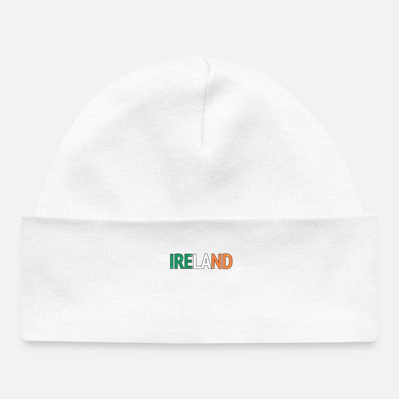 Typographie en blocs de couleur irlandaise - Bonnet bébé bio - blanc