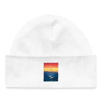 Landscape / Mountains / Sunset / Romantic - Baby Organic Beanie - white - Front