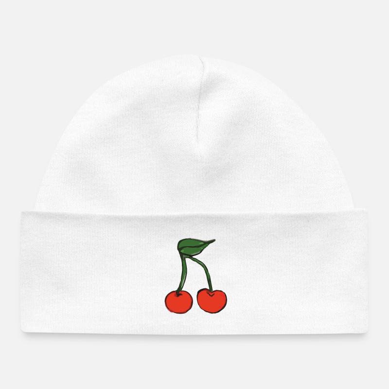 kirsche cherry - Baby Organic Mütze - Weiß