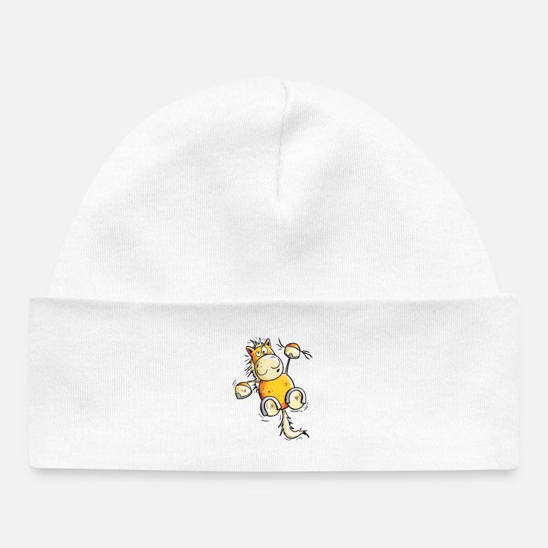 Drôle Cheval - Bonnet bébé bio - blanc