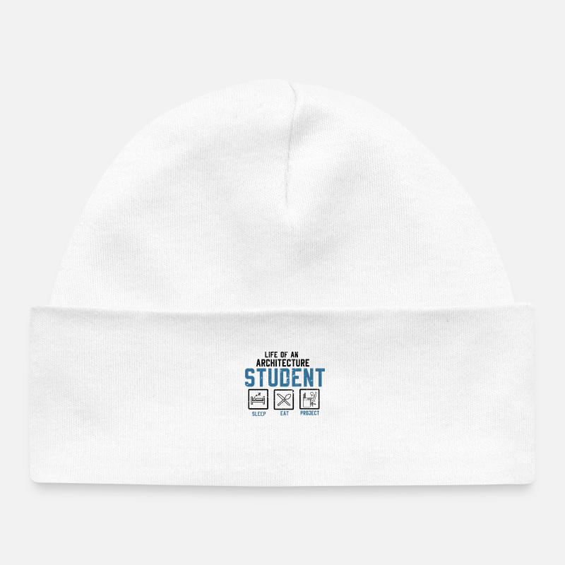 architecte - Bonnet bébé bio - blanc