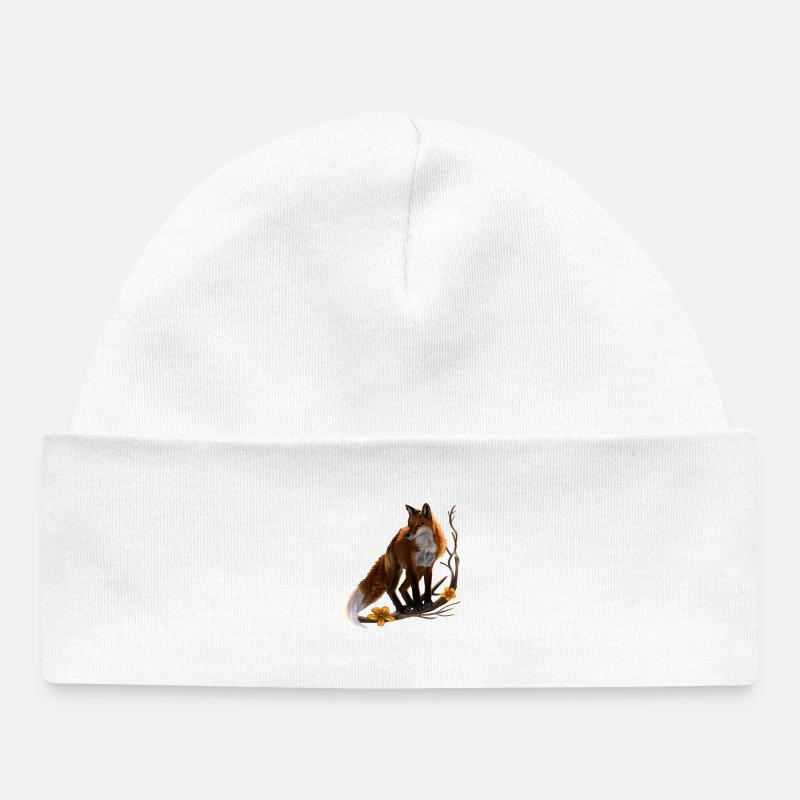 renard - Bonnet bébé bio - blanc