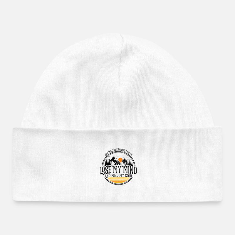Dans la forêt, je vais perdre mon esprit, trouver mon âme - Bonnet bébé bio - blanc
