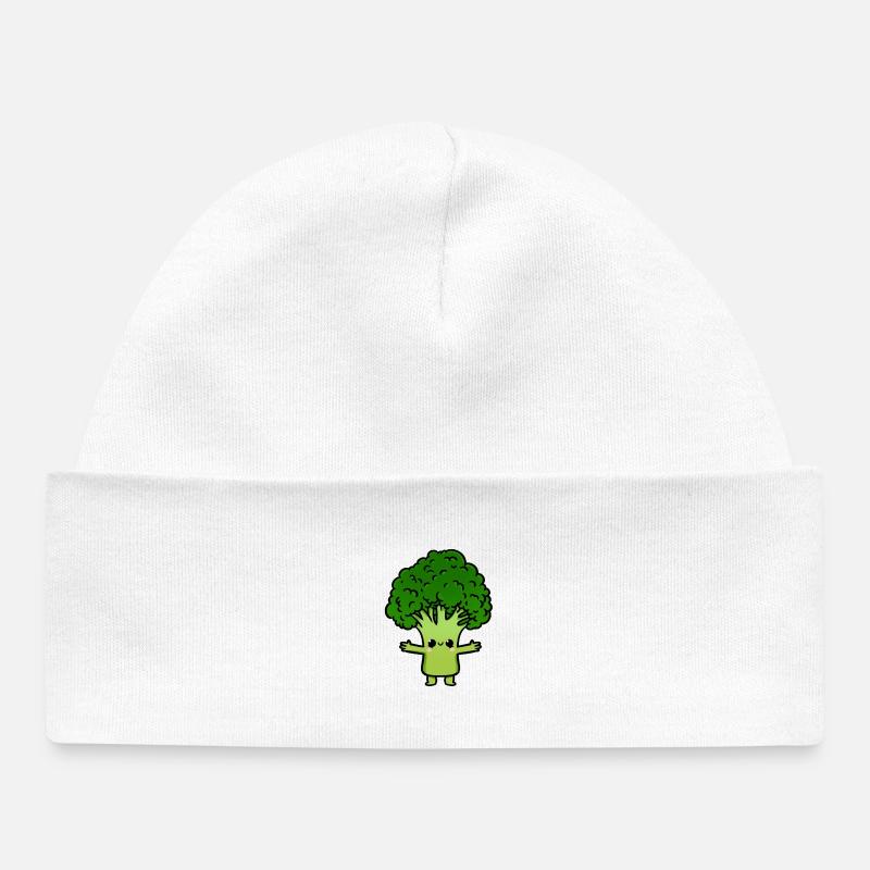Brocoli sucré - Bonnet bébé bio - blanc