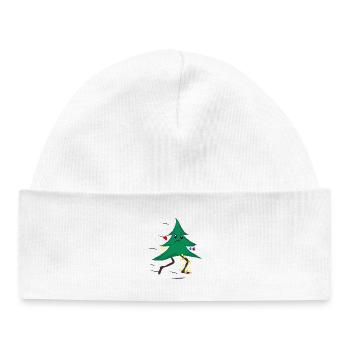 Laufender Weihnachtsbaum - Baby Organic Mütze - Weiß - Vorne