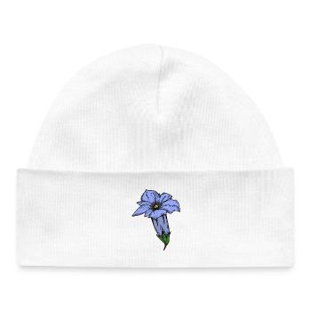 Gentian, drawn - Baby Organic Beanie - white - Front