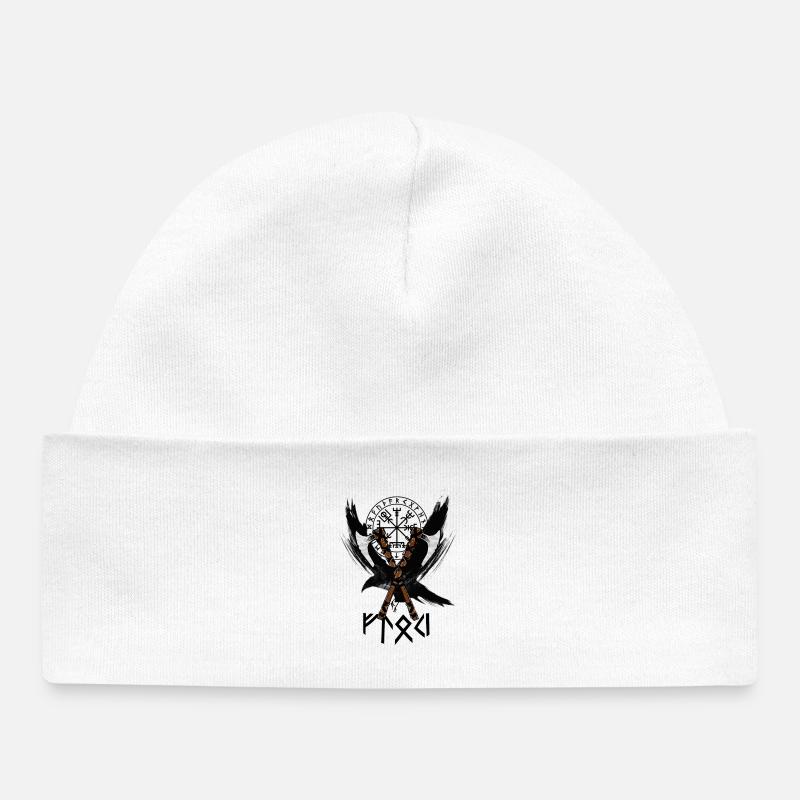 Les Vikings - Bonnet bébé bio - blanc