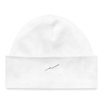 Abstract Flash / Line / Black / Pattern - Baby Organic Beanie - white - Front
