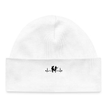Boogie Woogie Dance Couple Heartbeat - Baby Organic Beanie - white - Front