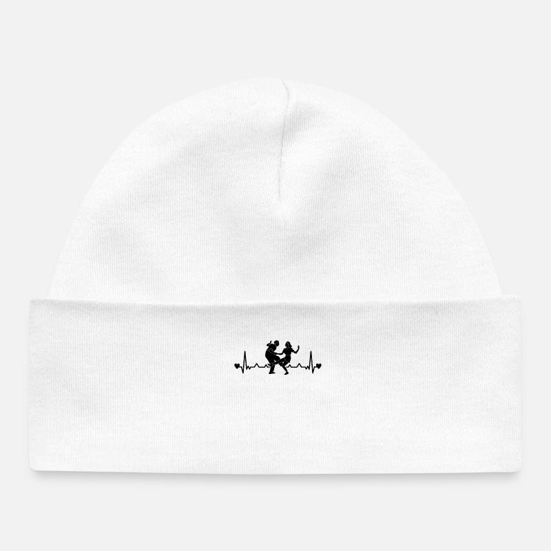 Boogie Woogie Danse couple heartbeat - Bonnet bébé bio - blanc