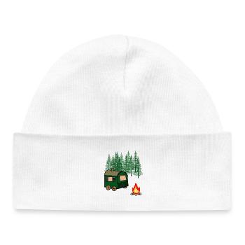 Bauwagen Freizeit Outdoor Freiheit Camping Natur - Baby Organic Mütze - Weiß - Vorne