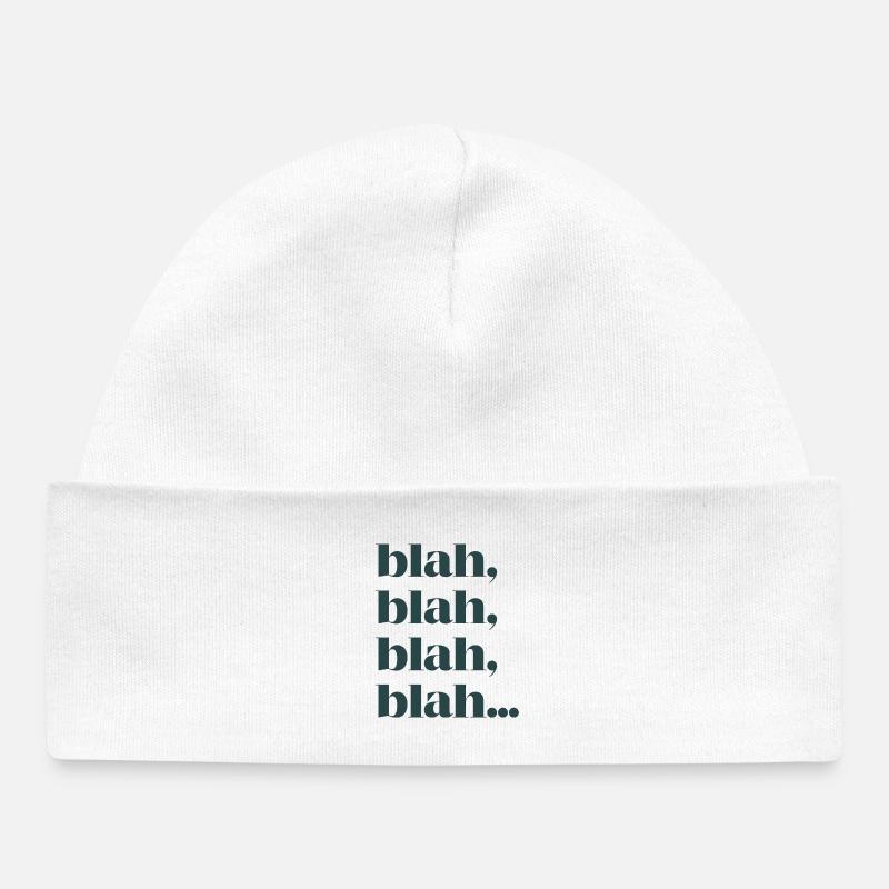 Blah bla bla - Bonnet bébé bio - blanc