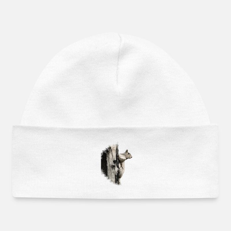 Écureuil - Bonnet bébé bio - blanc