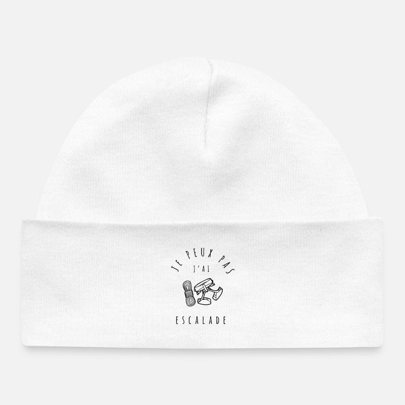 j'peux pas j'ai escalde, j peux pas j'ai escalade - Bonnet bébé bio - blanc