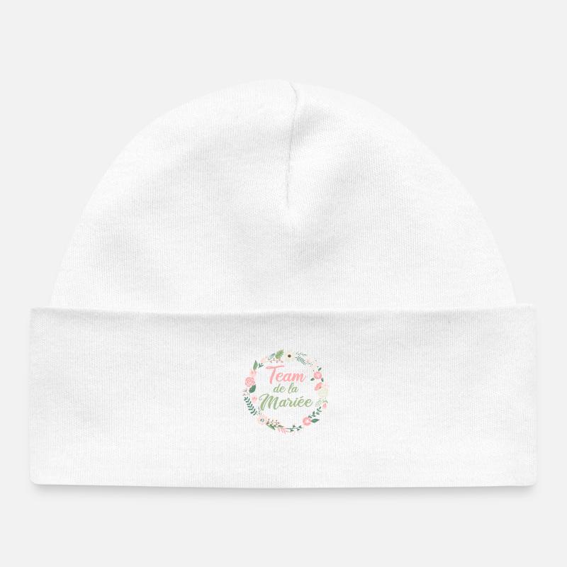 TEAM DE LA MARIÉE Cadeau EVJF original Jeune Fille - Bonnet bébé bio - blanc