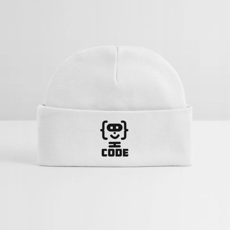 Logo de code de programmeur hacker avec texte CODE Bonnet bébé bio