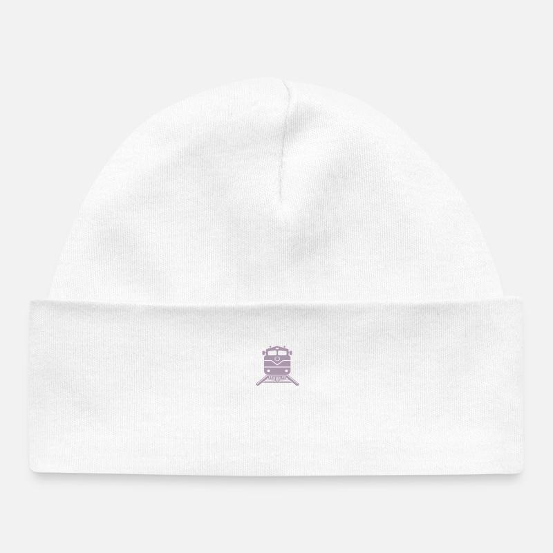 Train Train Driver Design - Baby Organic Beanie - white