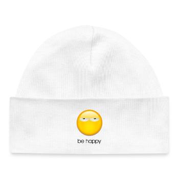 Be happy - Baby Organic Beanie - white - Front