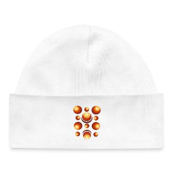 Retro Circle Pattern 70s Crescent - Baby Organic Beanie - white - Front