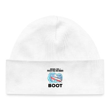 Motorboot Kapitän Boot Boote Seefahrt Geschenk - Baby Organic Mütze - Weiß - Vorne