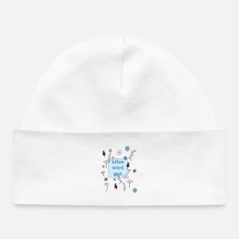 alles wird gut in blau - Baby Organic Mütze - Weiß