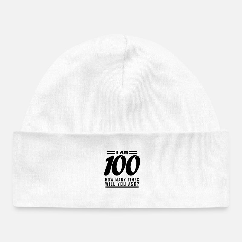 Je suis 100 – 100e cadeau d’anniversaire - Bonnet bébé bio - blanc