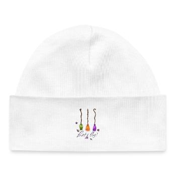 Balai de sorcières Volons! - Bonnet bébé bio - blanc - Devant