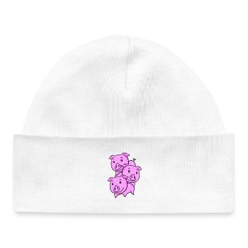 Cute pigs - Baby Organic Beanie - white - Front