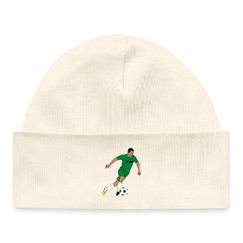 Team Spirit Green Football Action - Baby Organic Beanie - white - Front