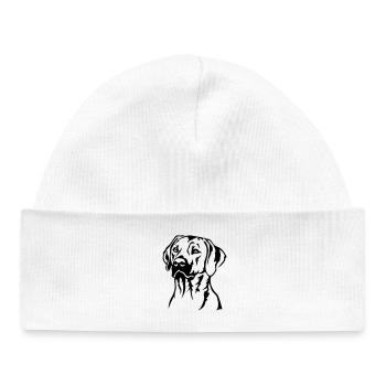 Rhodesian Ridgeback Head - Bonnet bébé bio - blanc - Devant