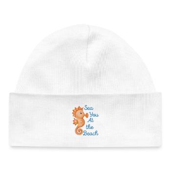 Sea you at the Beach - Beach Lovers Gift Idea - Baby Organic Mütze - Weiß - Vorne
