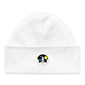 Espace de fusée - Bonnet bébé bio - blanc - Devant