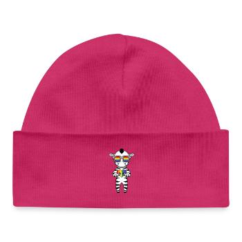 Gay Rainbow Heart Animal Zebra - Baby Organic Beanie - white - Front