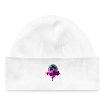 Retro Wave Sports Car 80s Vaporwave - Baby Organic Beanie - white - Front