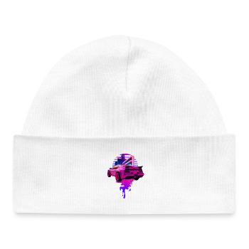 Retro Wave Sports Car Vaporwave Sunset - Baby Organic Beanie - white - Front