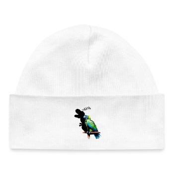 Funny T-Rex Parrot Yellow Blue Macaw Macaw - Baby Organic Beanie - white - Front