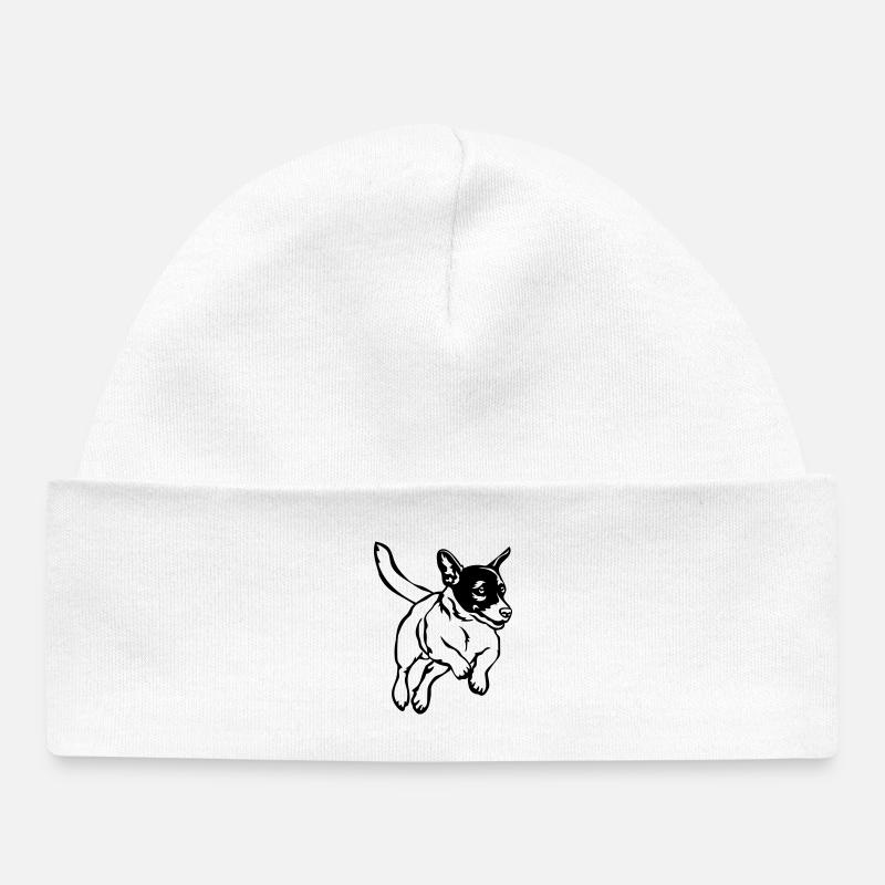 Jack Russell Terrier - Baby Organic Beanie - white