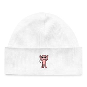 Monkey motif for children - Baby Organic Beanie - white - Front