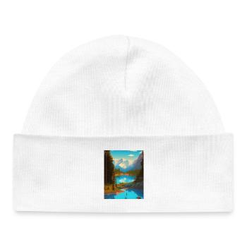 Paysage nature forêt - Bonnet bébé bio - blanc - Devant